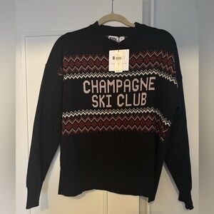 Beach Riot Black and Red Crewneck Sweater